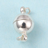 Magnet Lås Med Øsken – Rund, Forsølvet (14x8mm) - Uniq Perler - 114173