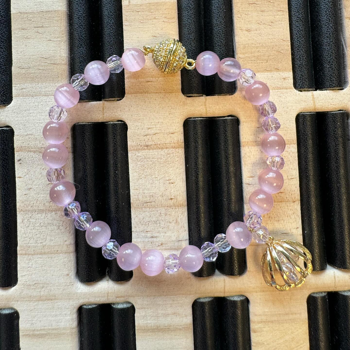 Magnet Lås Med Zirkonia Sten – Forgyldt (13,5x8,5mm) - Uniq Perler - 111609