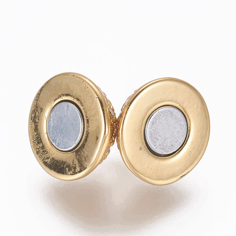 Magnet Lås Med Zirkonia Sten – Forgyldt (13,5x8,5mm) - Uniq Perler - 111609