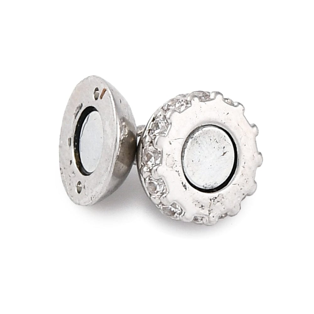 Magnet Lås Med Zirkonia Sten – Platin (11,5mm) - Uniq Perler - 970847