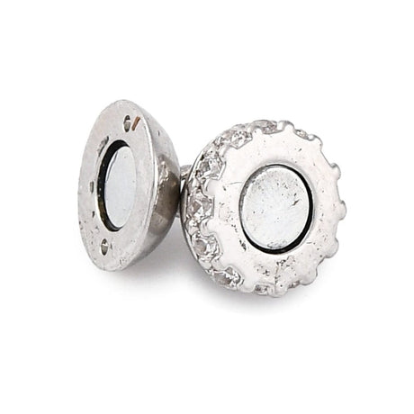 Magnet Lås Med Zirkonia Sten – Platin (11,5mm) - Uniq Perler - 970847