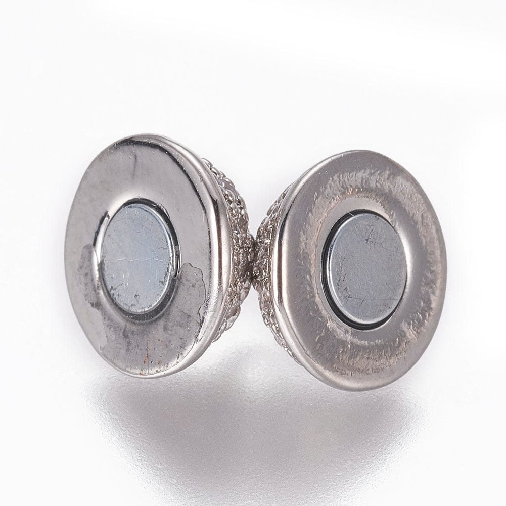 Magnet Lås Med Zirkonia Sten – Platinium Farvet (13,5x8,5mm) - Uniq Perler - 111608