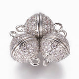 Magnet Lås Med Zirkonia Sten – Platinium Farvet (13,5x8,5mm) - Uniq Perler - 111608