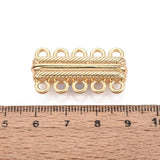 Magnetlås Med 5 Rækker – 18K Forgyldt Messing (32x16,5x7mm) - Uniq Perler - 121504