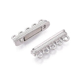 Magnetlås Med 5 Rækker – Platinbelagt Messing (32x16,5x7mm) - Uniq Perler - 121503