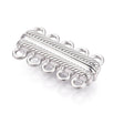 Magnetlås Med 5 Rækker – Platinbelagt Messing (32x16,5x7mm) - Uniq Perler - 121503