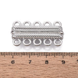 Magnetlås Med 5 Rækker – Platinbelagt Messing (32x16,5x7mm) - Uniq Perler - 121503