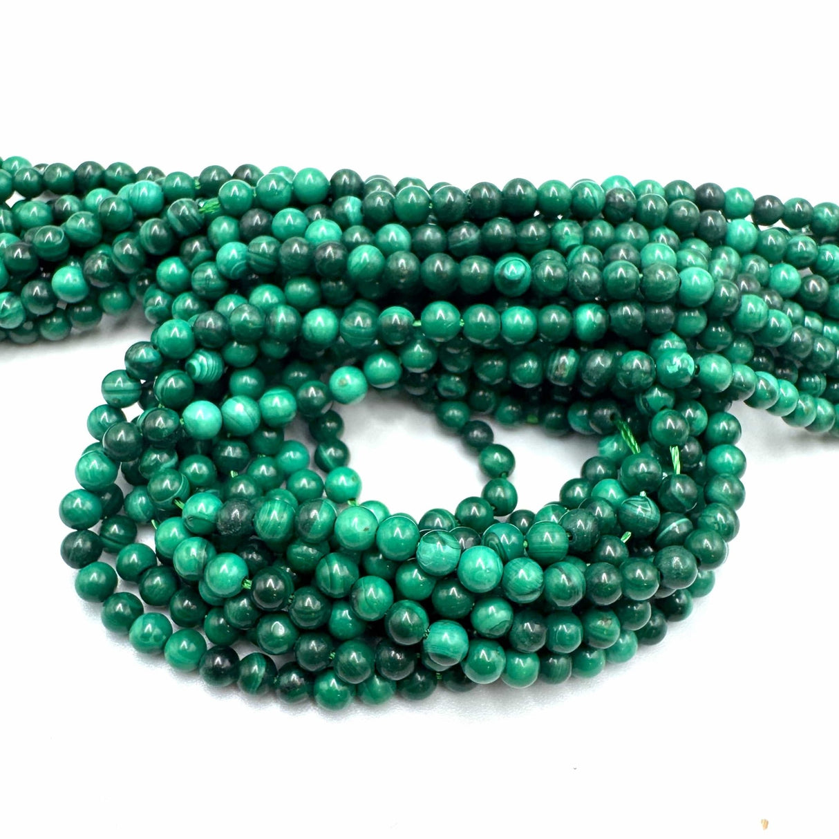 Malakit – Grøn, Rund (3mm) - Uniq Perler - 001234