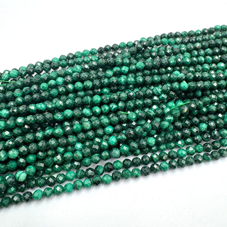 Malakit Perler – Facetteret Rund (4 mm) - Uniq Perler - 302076