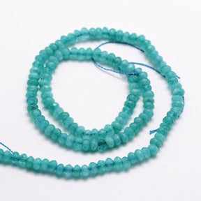 Malaysia Jade, Blue/Green, Faceted, Rondelle, (4x3mm) - Uniq Perler - 0001489586
