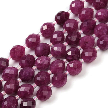 Malaysia Jade – Facetteret, Rice, Gammelrosa (9x8mm) - Uniq Perler - 