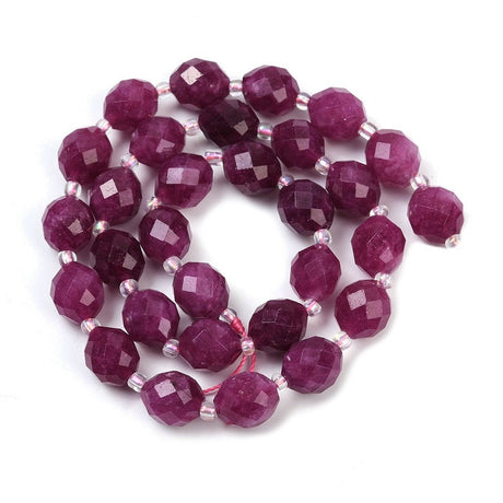 Malaysia Jade – Facetteret, Rice, Gammelrosa (9x8mm) - Uniq Perler - 