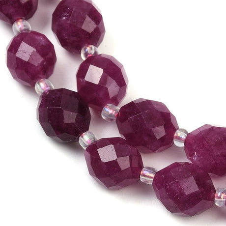 Malaysia Jade – Facetteret, Rice, Gammelrosa (9x8mm) - Uniq Perler - 