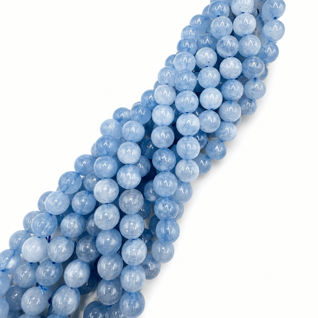 Malaysia Jade Perler - Blå, Rund (10mm) - Uniq Perler - 481846