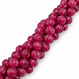 Malaysia Jade Perler – Dyb Pink, Græskarformede (8mm) - Uniq Perler - 125830