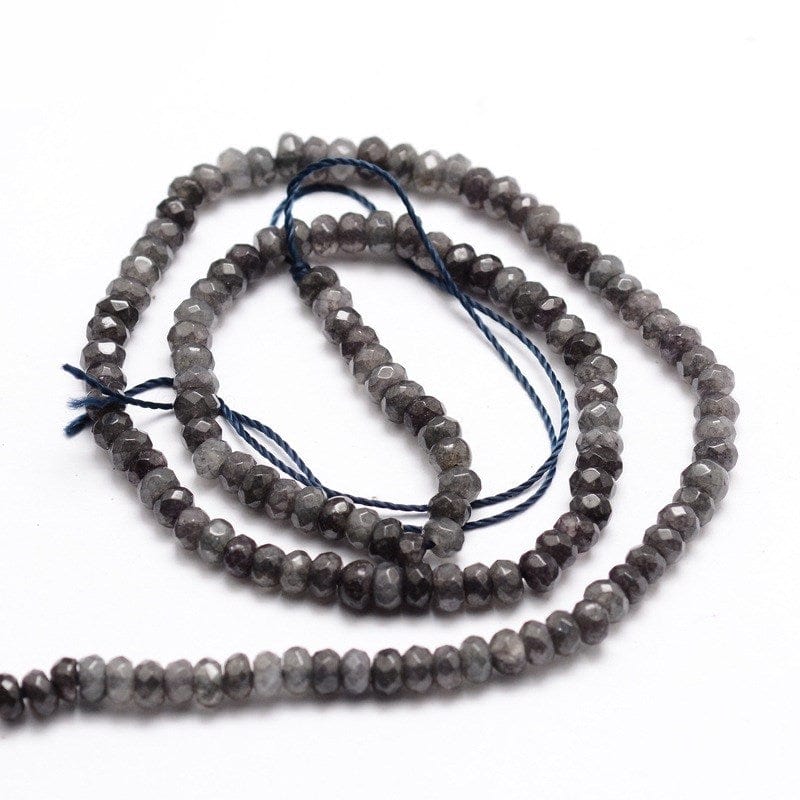 Malaysia Jade Perler, Facetteret, Rondel, (4x2 - 3mm) - Uniq Perler - 0001489583