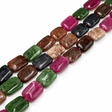 Malaysia Jade Perler – Farve Mix, Rektangulære (18x13x5mm) - Uniq Perler - 125938