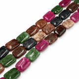 Malaysia Jade Perler – Farve Mix, Rektangulære (18x13x5mm) - Uniq Perler - 125938