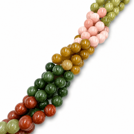 Malaysia Jade Perler - Farve Mix, Rund (10mm) - Uniq Perler - 117304