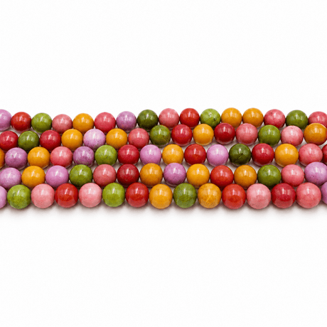 Malaysia Jade Perler – Farve Mix, Runde (10mm) - Uniq Perler - 125939