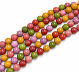 Malaysia Jade Perler – Farve Mix, Runde (10mm) - Uniq Perler - 125939