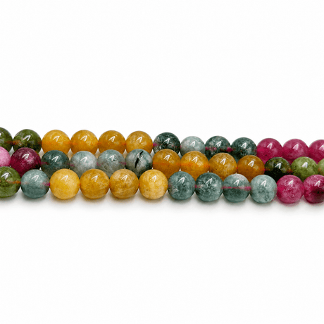 Malaysia Jade Perler – Farve Mix, Runde (8mm) - Uniq Perler - 125955