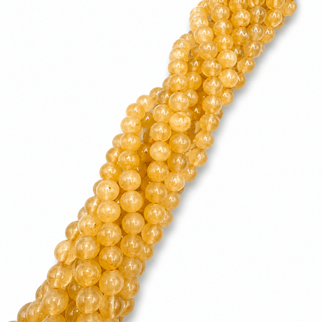 Malaysia Jade Perler – Gul, Runde (10mm) - Uniq Perler - 121558