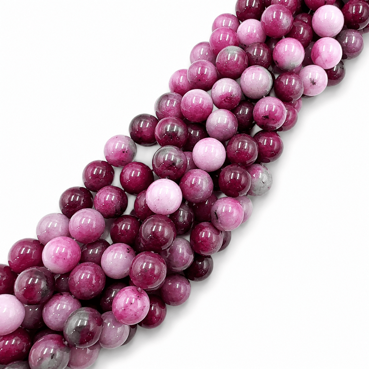 Malaysia Jade Perler – Lilla, Runde (10mm) - Uniq Perler - 123679