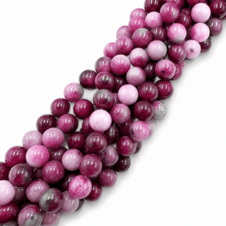 Malaysia Jade Perler – Lilla, Runde (10mm) - Uniq Perler - 123679