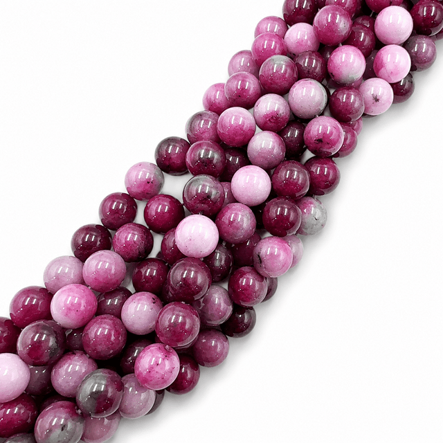Malaysia Jade Perler – Lilla, Runde (10mm) - Uniq Perler - 123679