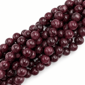 Malaysia Jade Perler – Lilla, Runde (12mm) - Uniq Perler - 125892