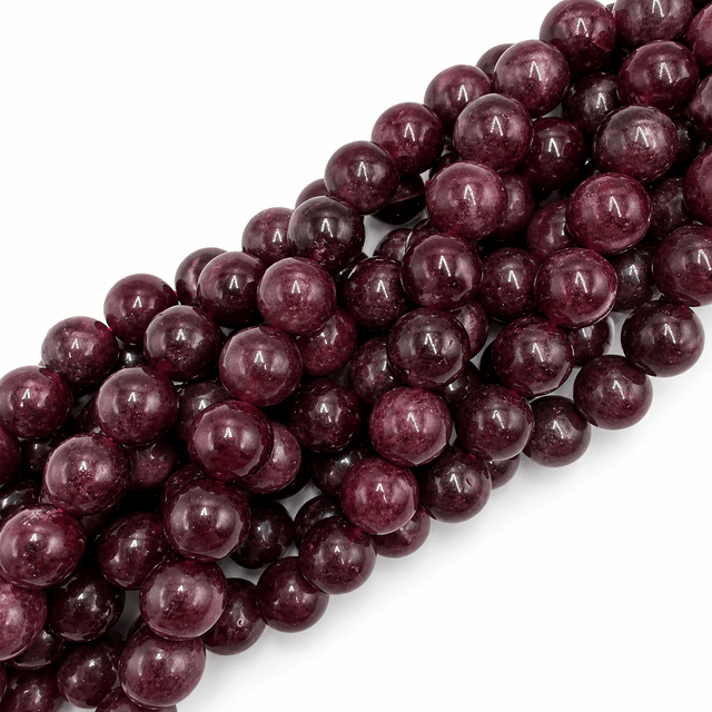 Malaysia Jade Perler – Lilla, Runde (12mm) - Uniq Perler - 125892