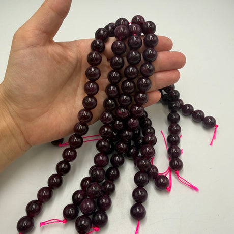 Malaysia Jade Perler – Lilla, Runde (12mm) - Uniq Perler - 125892
