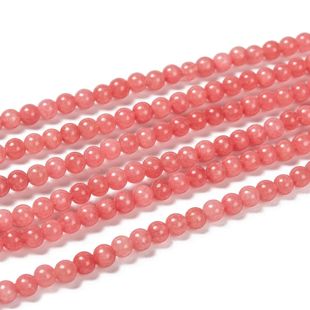 Malaysia Jade Perler – Lys Koral, Runde (4mm) - Uniq Perler - 126067