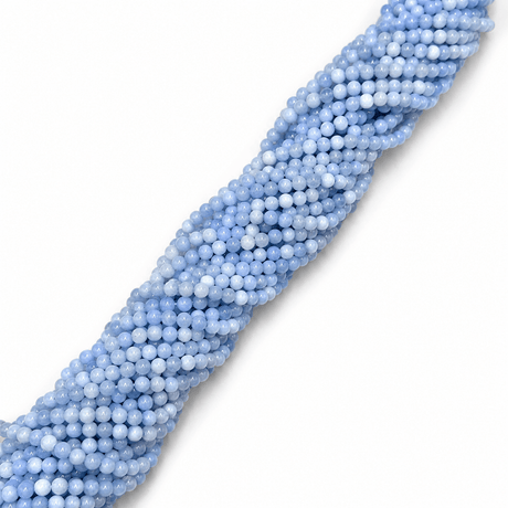 Malaysia Jade Perler – Lyseblå, Runde (4~4,5mm) - Uniq Perler - 125118