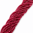 Malaysia Jade Perler, Mørk Rød, Facetteret, (6mm) - Uniq Perler - 112300