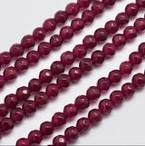 Malaysia Jade Perler, Mørk Rød, Runde, (8mm) - Uniq Perler - 112301