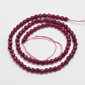 Malaysia Jade Beads, Dark Red, Faceted, (4mm) - Uniq Perler - 112299