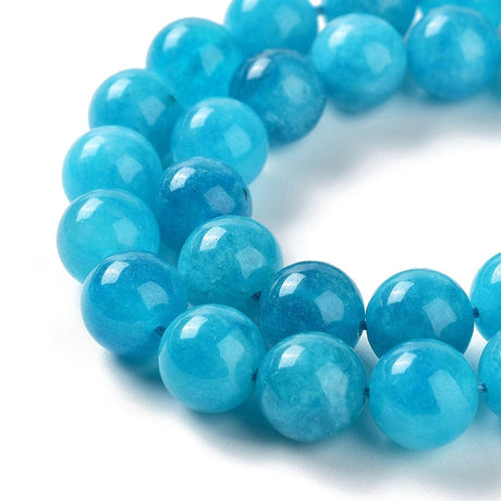 Malaysia Jade Perler - Mørk Turkis (10mm) - Uniq Perler - 316841