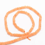 Malaysia Jade Perler, Orange, Facetteret, Rondel, (4x2 - 3mm) - Uniq Perler - 111451