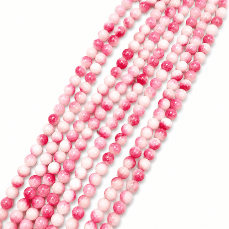 Malaysia Jade Perler - Pink, Rund (6mm) - Uniq Perler - 120199