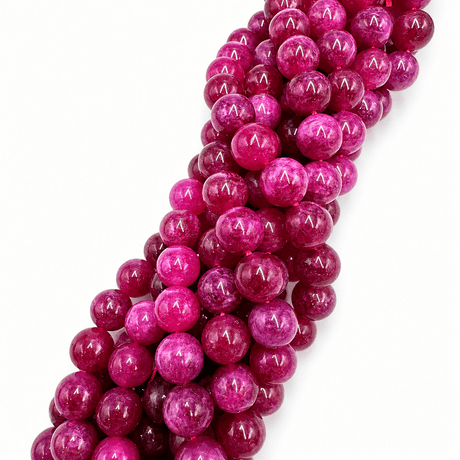 Malaysia Jade Perler - Pink/Lilla, Rund (10mm) - Uniq Perler - 115916