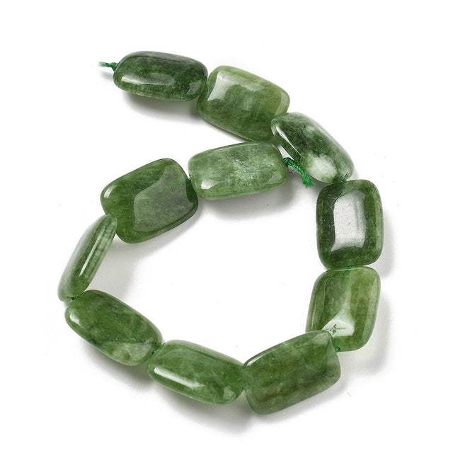 Malaysia Jade Perler – Rektangel Grøn (13x18mm) - Uniq Perler - 120150