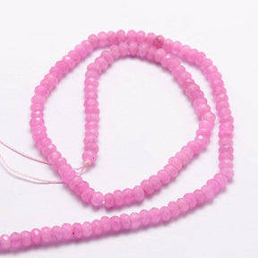 Malaysia Jade, Rosa, Fasettert, Rondell, (4x2 - 3mm) - Uniq Perler - 0001489584