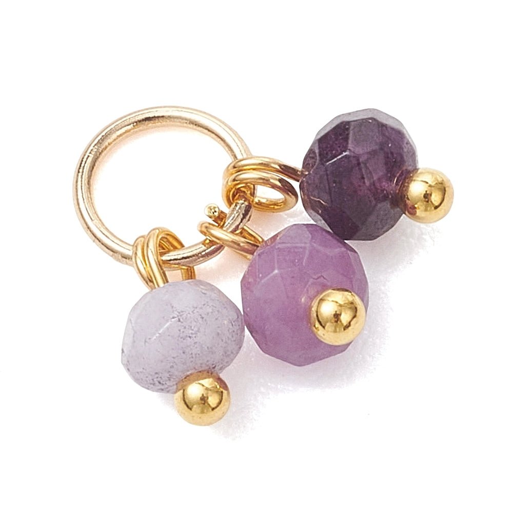 Malaysia Jade Vedhæng – Facetteret med Forgyldt Stålophæng (5 stk) - Uniq Perler - 