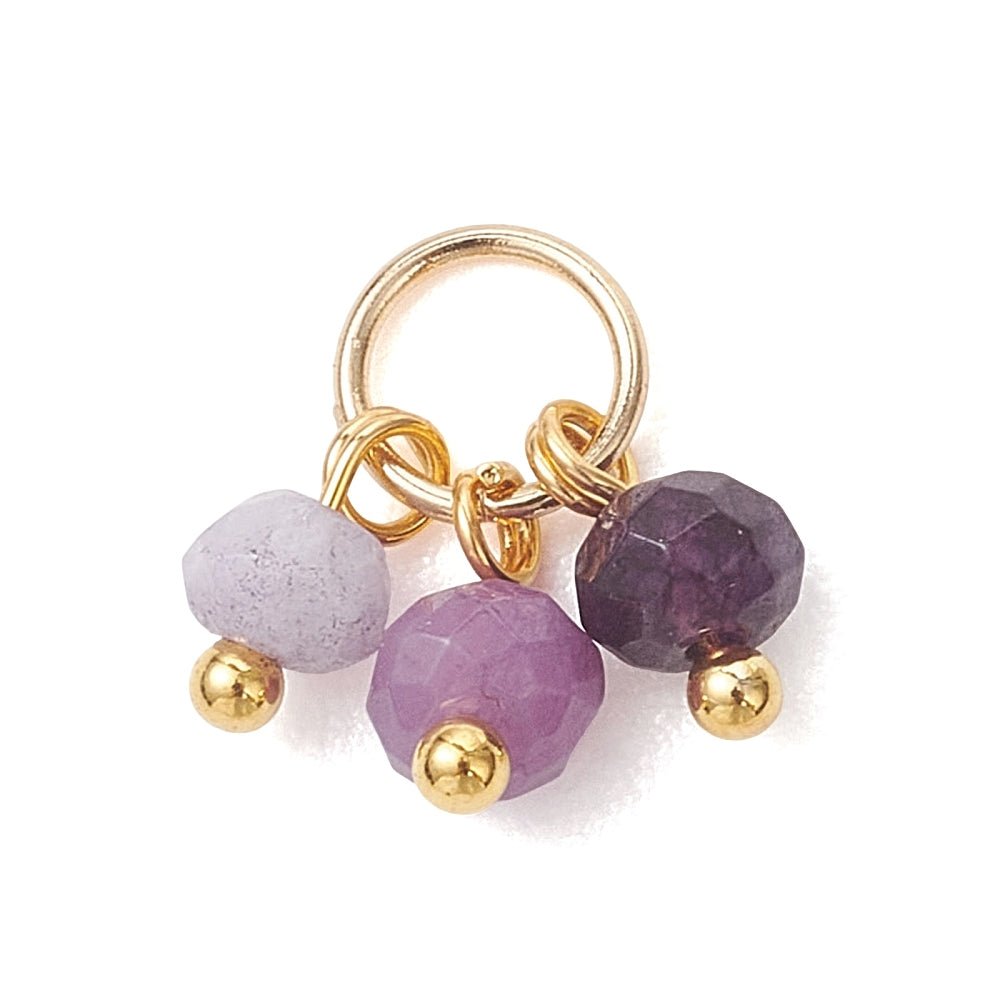 Malaysia Jade Vedhæng – Facetteret med Forgyldt Stålophæng (5 stk) - Uniq Perler - 