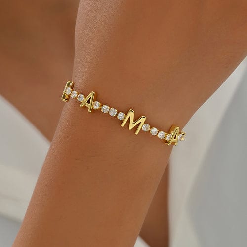 "MAMA" Armbånd Eller Ankelkæde - Forgyldt (18cm) - Uniq Perler - 111910