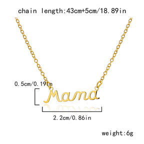 "MAMA" Necklace - Gold-plated Steel (43+5cm) - Uniq Perler - 115867