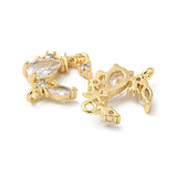 Måne mellemled Med Klare Zirkonia Sten, 18K Forgyldt, (14x10,5mm) - Uniq Perler - 112304