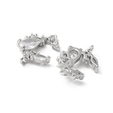 Måne mellemled Med Klare Zirkonia Sten, Platinium Belagt, (14x10,5mm) - Uniq Perler - 112305